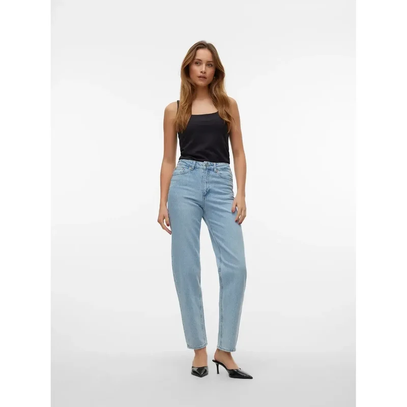 Vero Moda Jean en denim de coton bleu clair pour femme