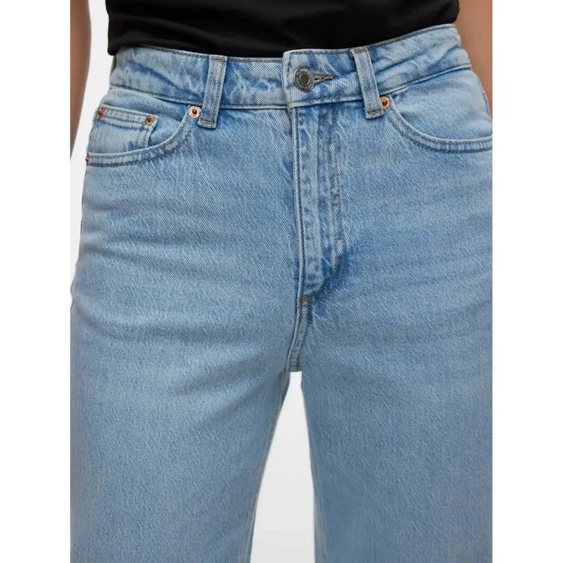 Vero Moda Jean en denim de coton bleu clair pour femme