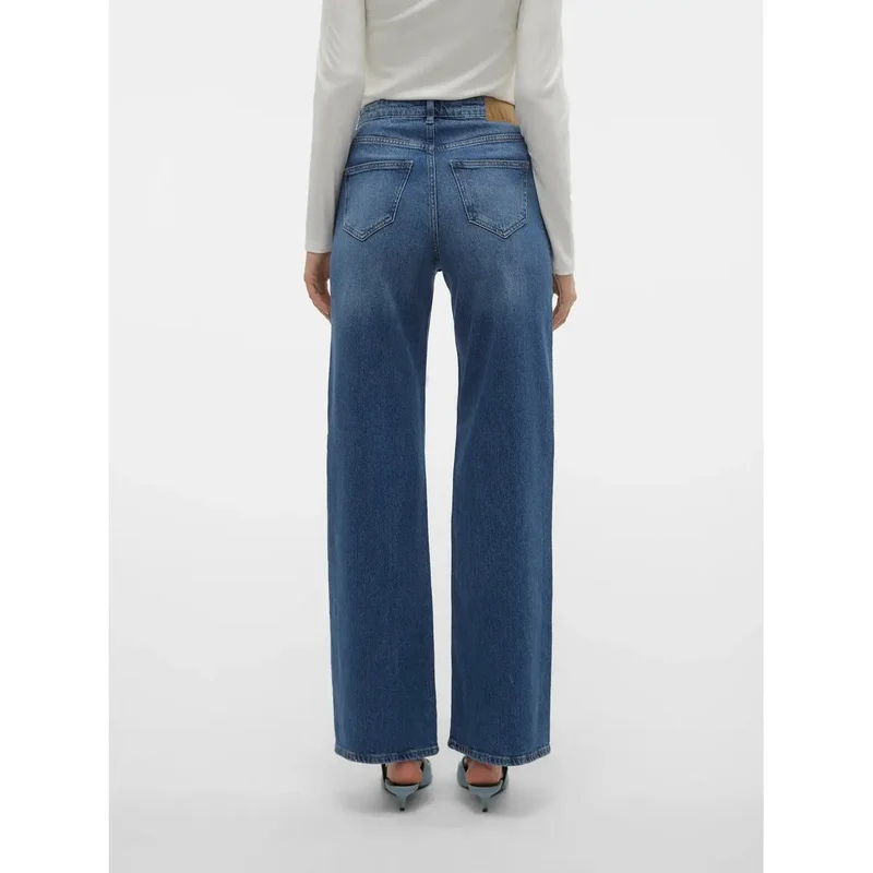 Vero Moda Jean en denim bleu en coton mélangé pour femme