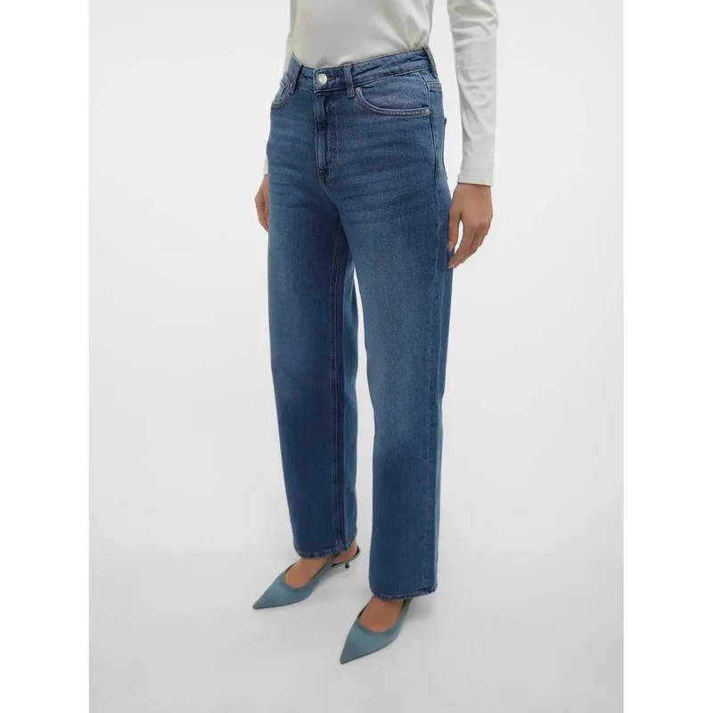 Vero Moda Jean en denim bleu en coton mélangé pour femme