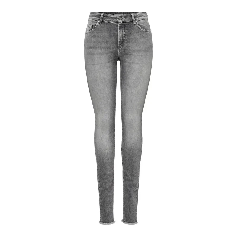Only Jean gris en coton stretch pour femme