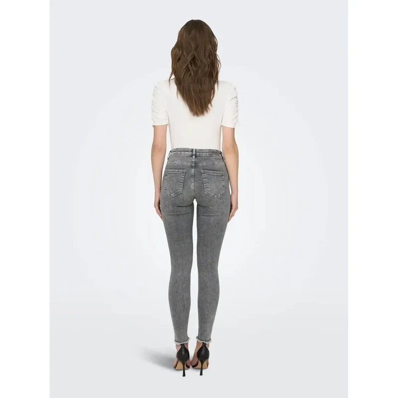 Only Jean gris en coton stretch pour femme