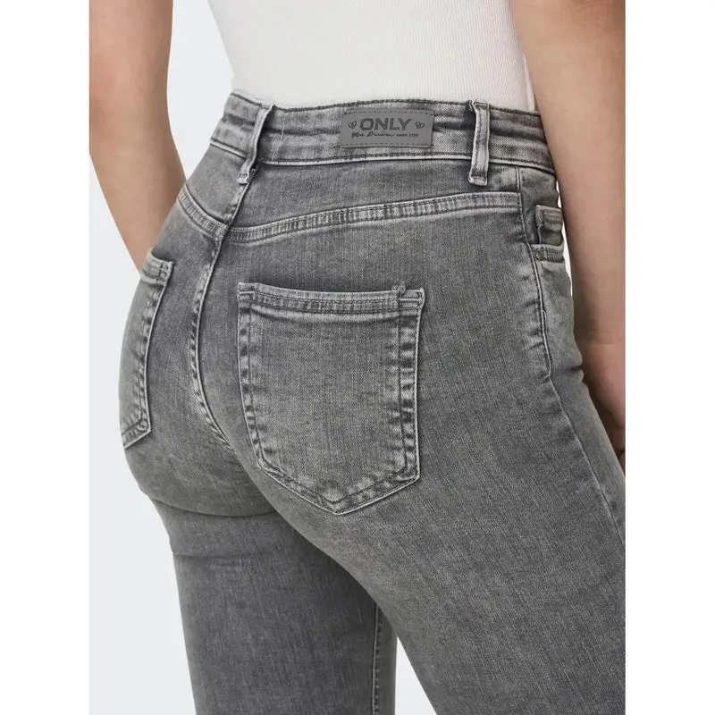 Only Jean gris en coton stretch pour femme