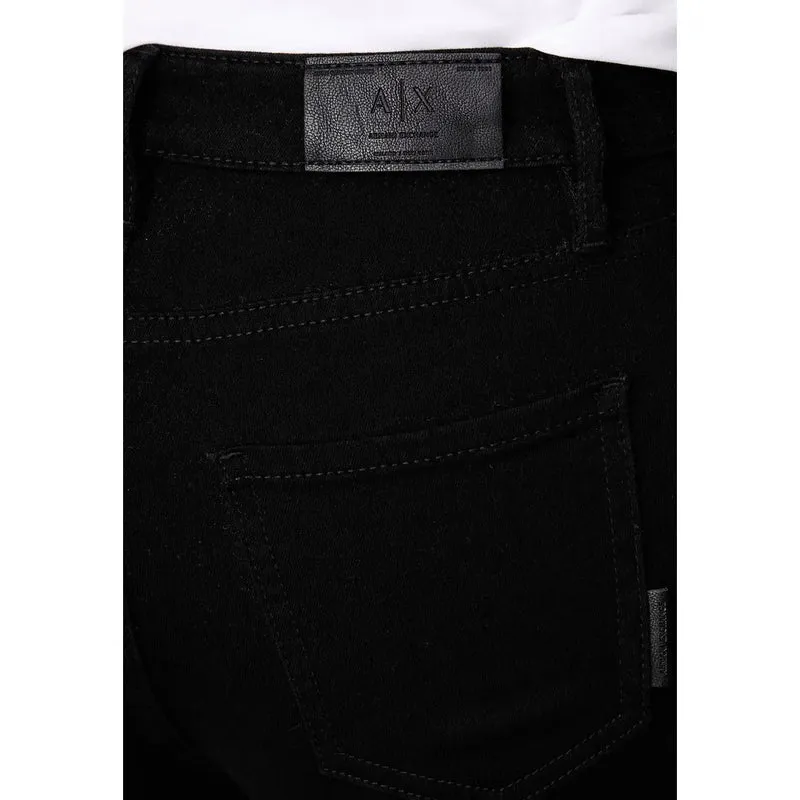 Armani Exchange Jean noir en denim pour femme, mélange de coton