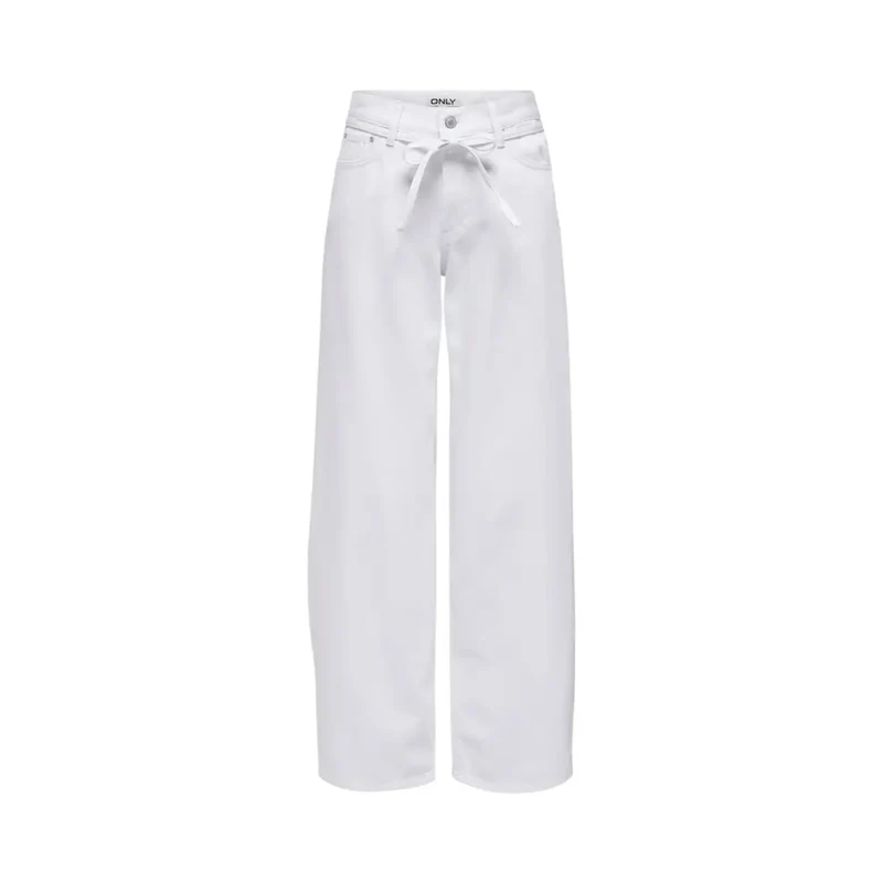 Only Jean droit pour femme, blanc, en coton denim