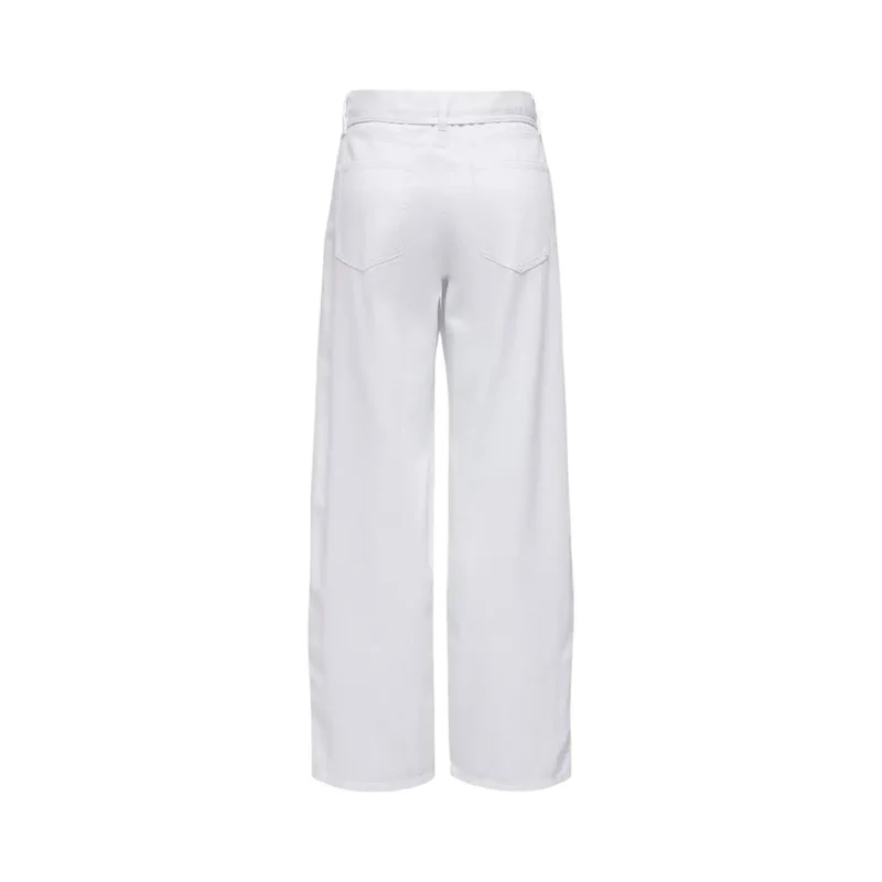 Only Jean droit pour femme, blanc, en coton denim
