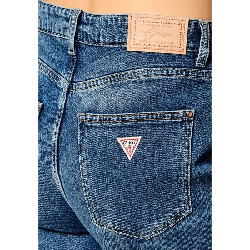 Guess Jean large en coton bleu pour femme