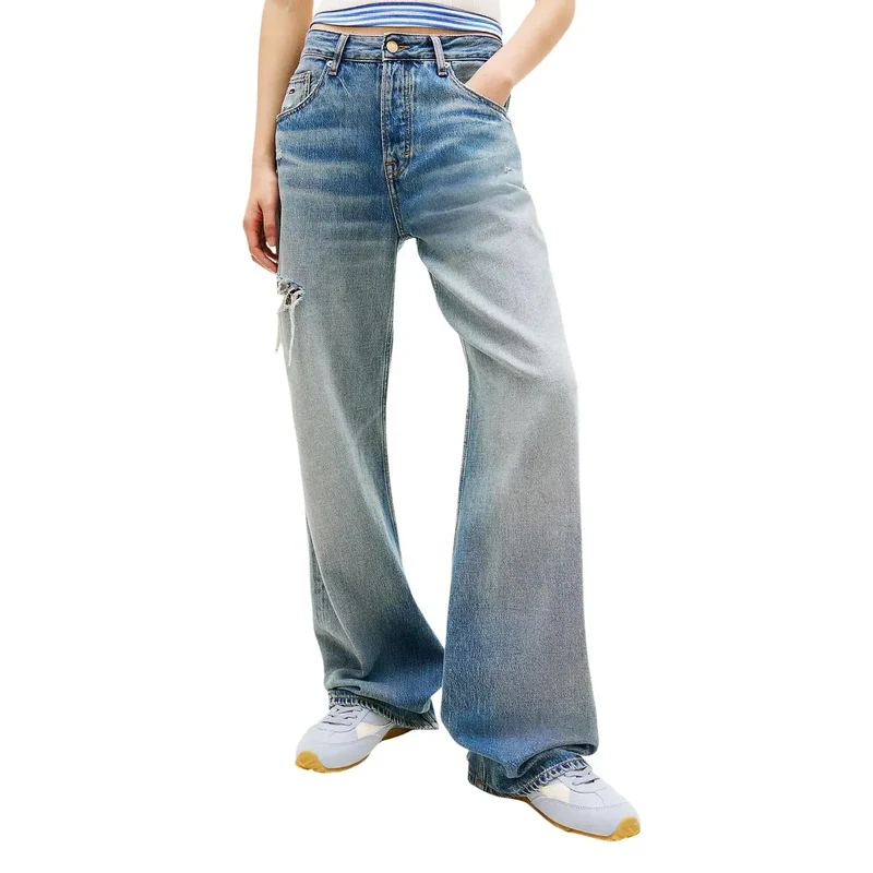 Tommy Hilfiger Jean en denim bleu clair pour femme, en coton biologique
