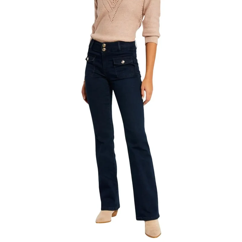 Jean en denim bleu pour femme Morgan, mélange de coton