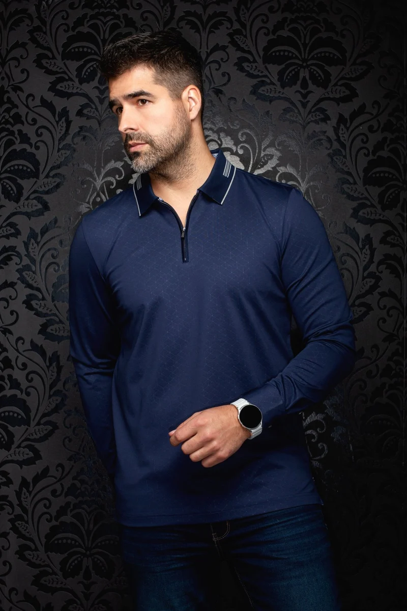 POLO MANCHES LONGUES | AVENOR, Navy