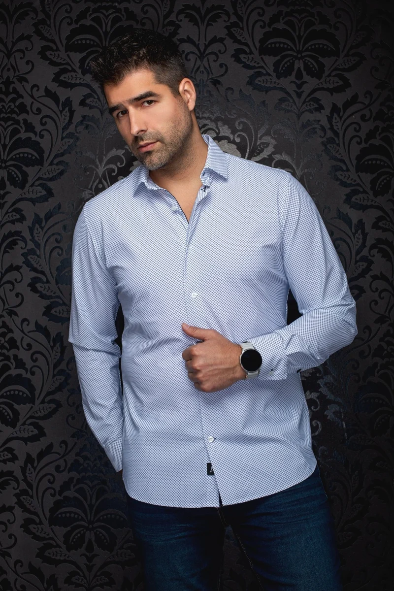 MANCHES LONGUES PERFORMANCE | NICOLAS PXL, White Light Blue