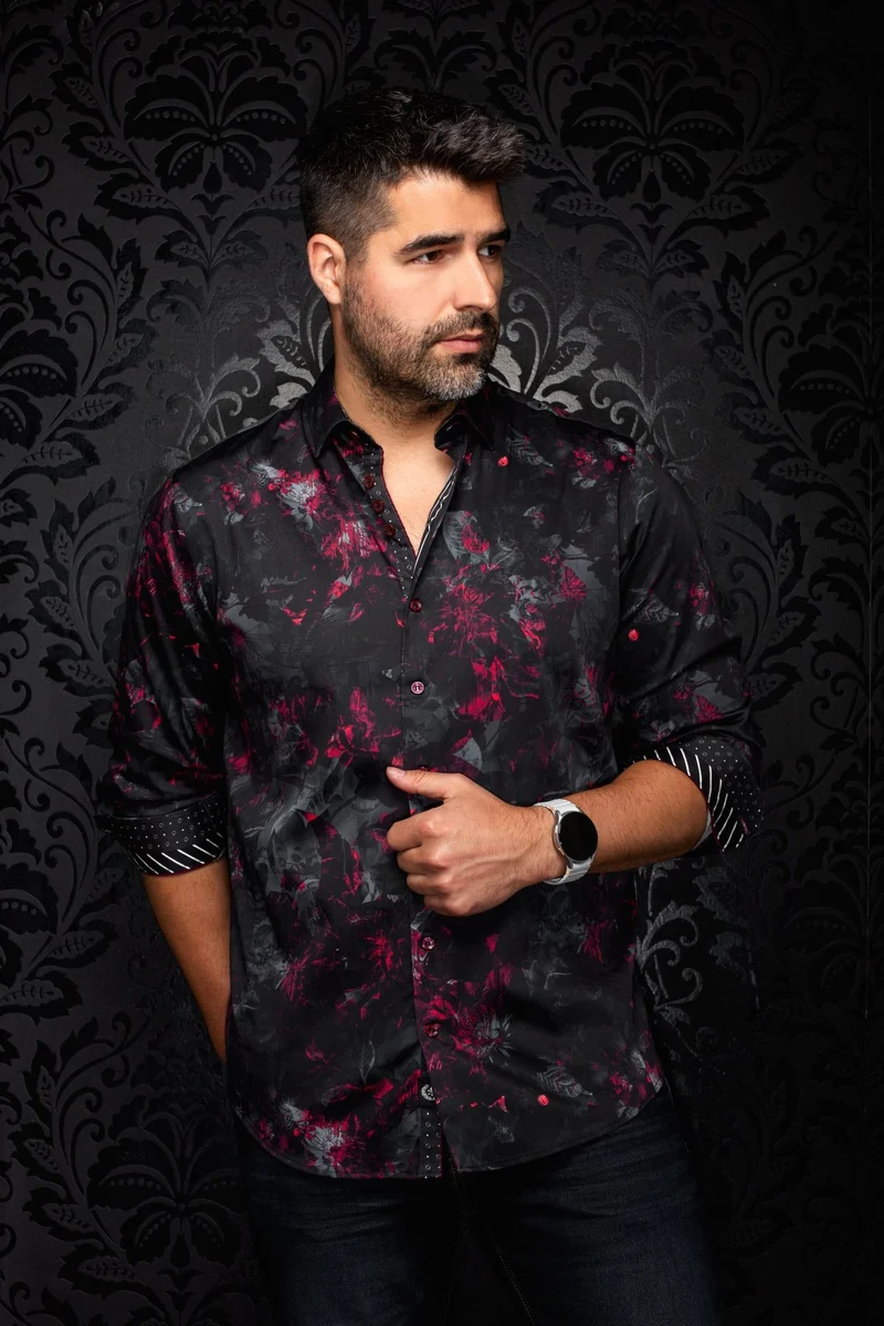 CHEMISE | CHARLTON, Black Red