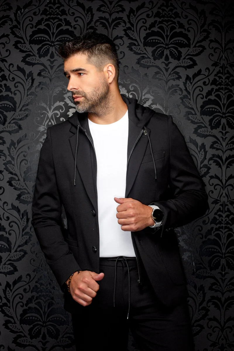 VESTON | GIACOMO-HOOD, Black