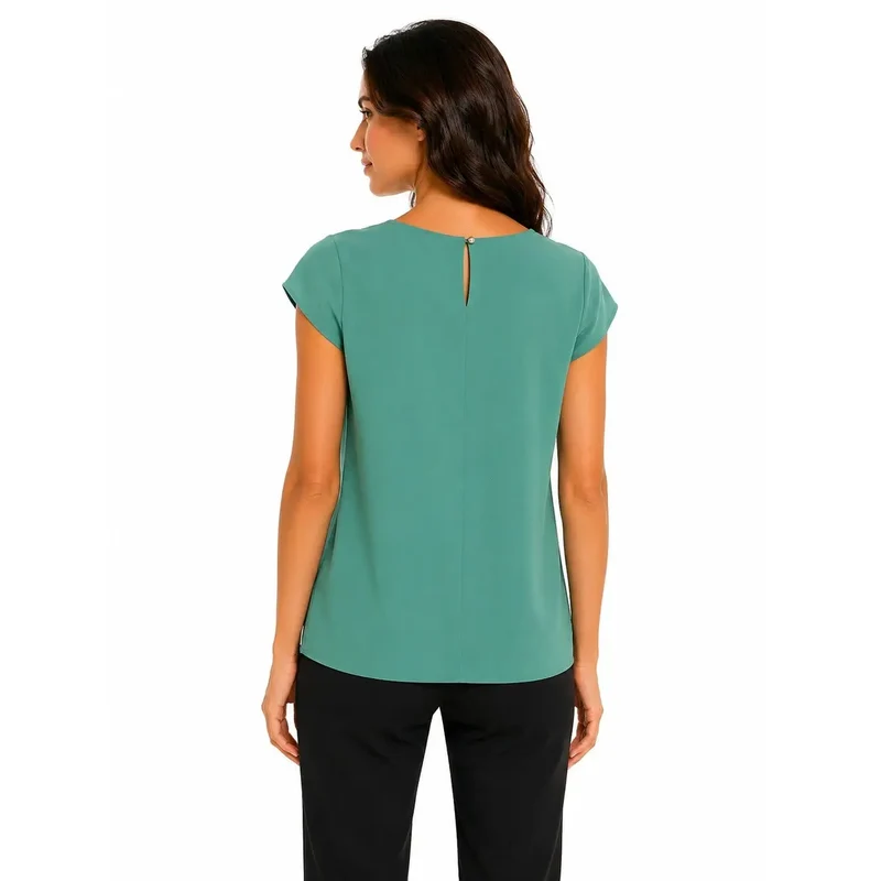 Rinascimento Blouse verte en polyester à manches courtes pour femme