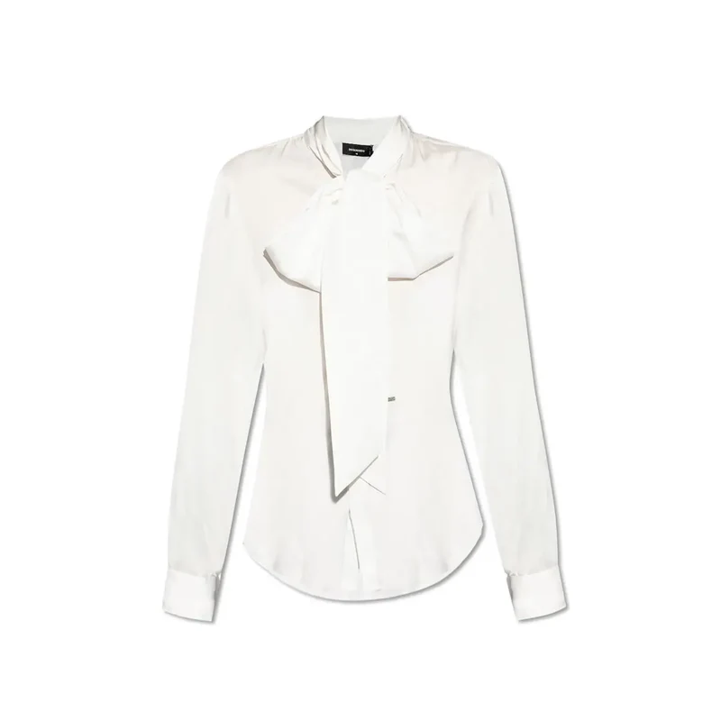 Blouse blanche en viscose pour femme Dsquared2