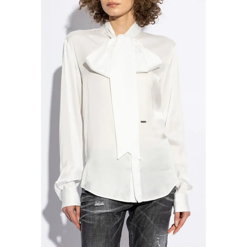 Blouse blanche en viscose pour femme Dsquared2