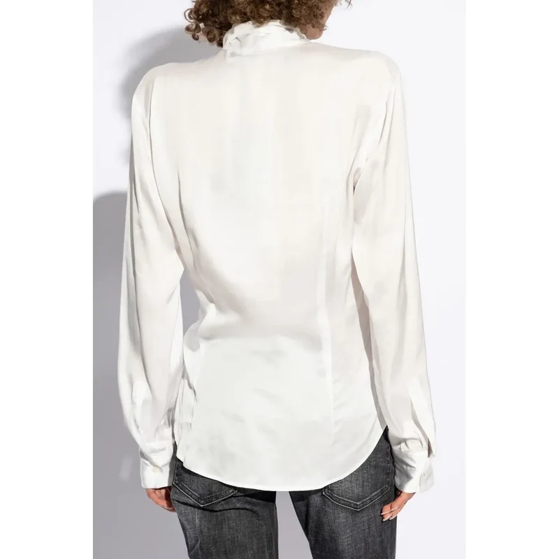 Blouse blanche en viscose pour femme Dsquared2