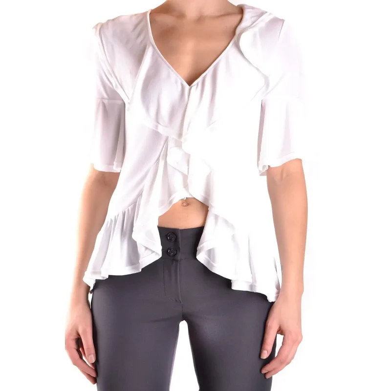 Dondup Chemisier blanc pour femme en viscose à col en V