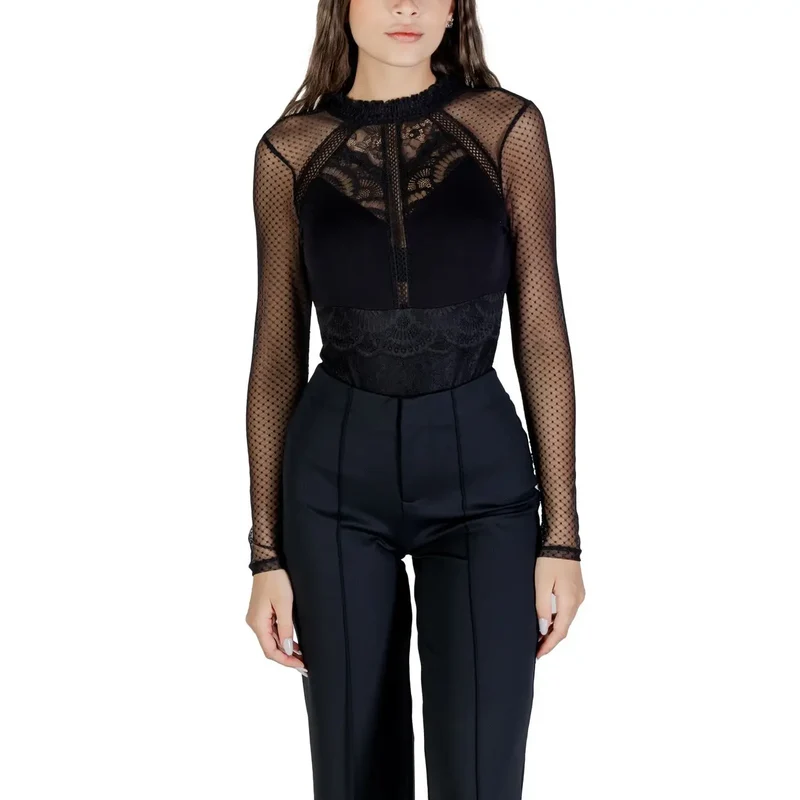 Morgan De Toi Chemisier noir en viscose à manches longues pour femme