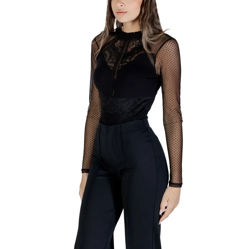 Morgan De Toi Chemisier noir en viscose à manches longues pour femme