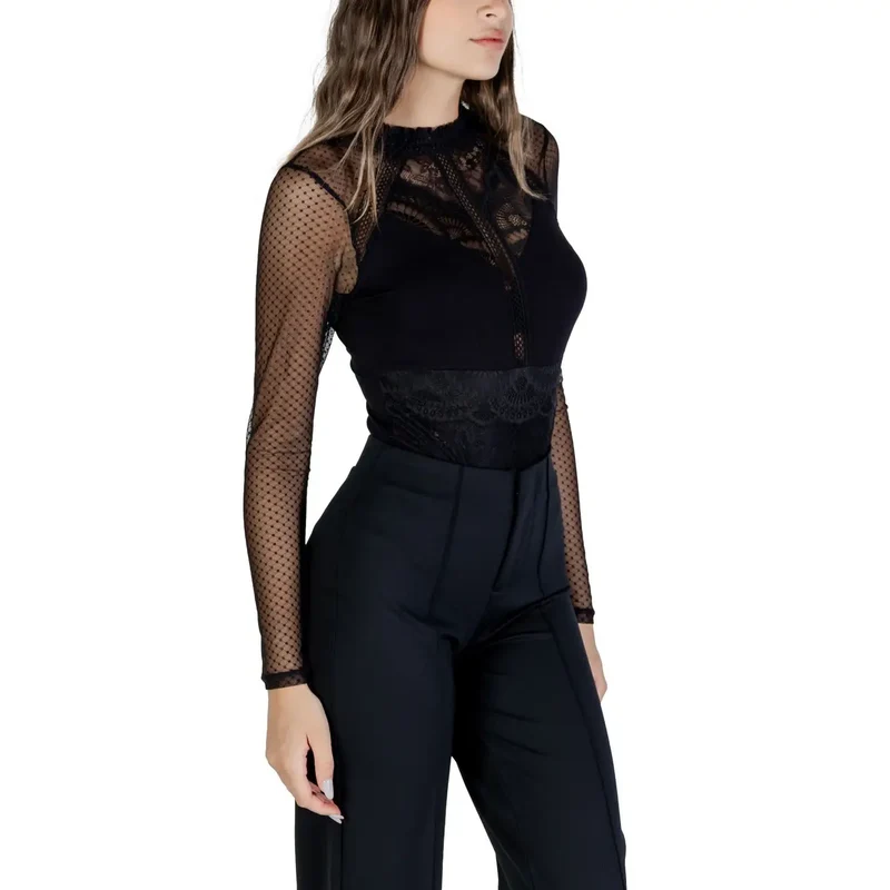Morgan De Toi Chemisier noir en viscose à manches longues pour femme