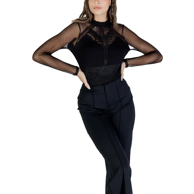 Morgan De Toi Chemisier noir en viscose à manches longues pour femme