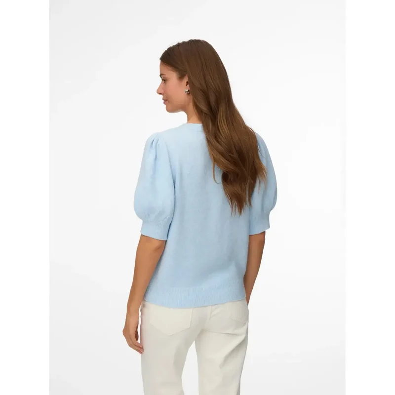 Vero Moda Gilet bleu clair pour femme, col V, en polyester