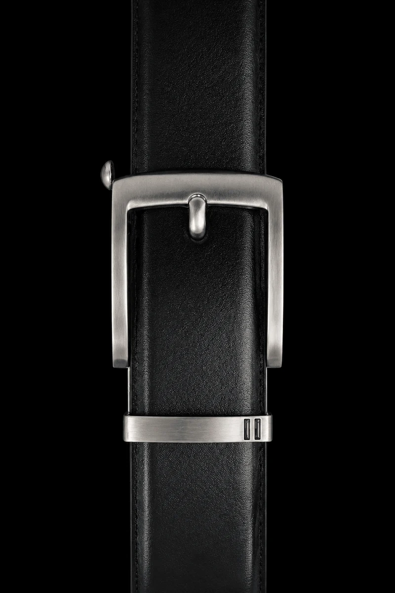 CEINTURE AJUSTEMENT INFINI | VALLELUNGA, BLACK BRUSHED NICKEL