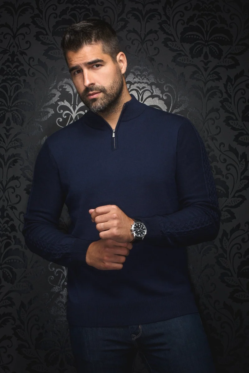 CHANDAIL EN LAINE MÉRINOS | MESTA, navy