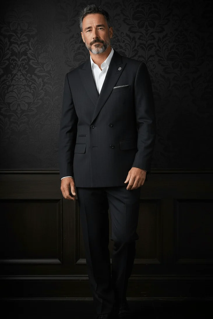 VESTON DOUBLE BOUTONNAGE | BOMER, Black