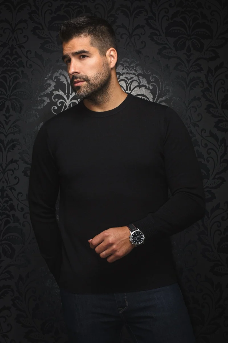 CHANDAIL EN LAINE MÉRINOS | MARINI, black