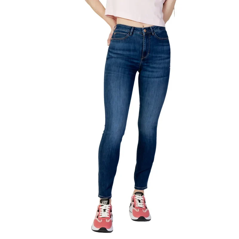 Guess Jean en denim bleu pour femme, mélange de coton, coupe slim