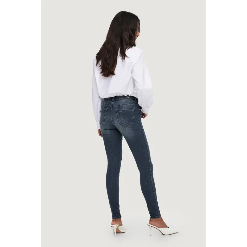 Only Jean bleu en denim pour femme, mélange de coton