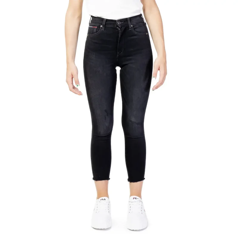 Tommy Hilfiger Jean en denim de coton noir pour femme