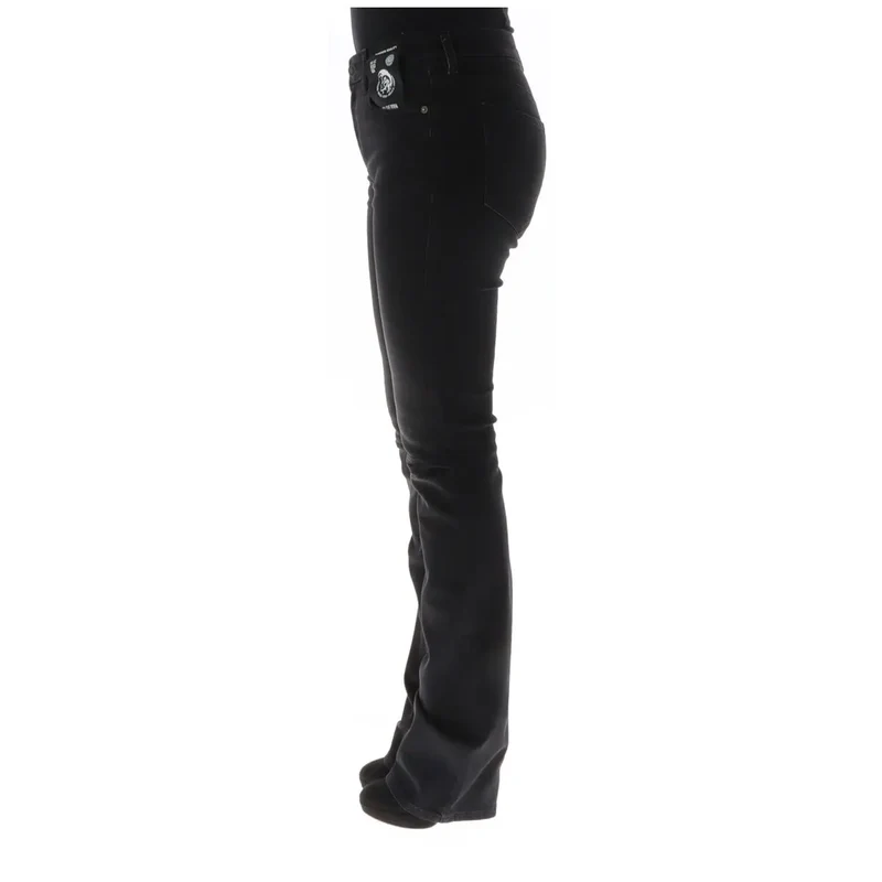 Diesel Jean en coton noir déchiré pour femme
