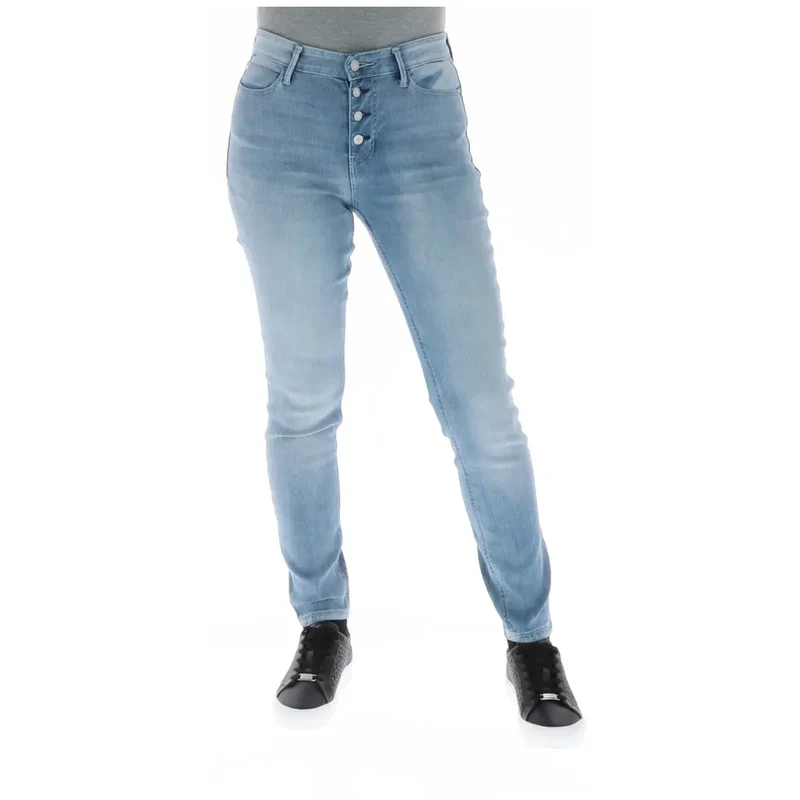 Guess Jean usé bleu clair en mélange de coton pour femme
