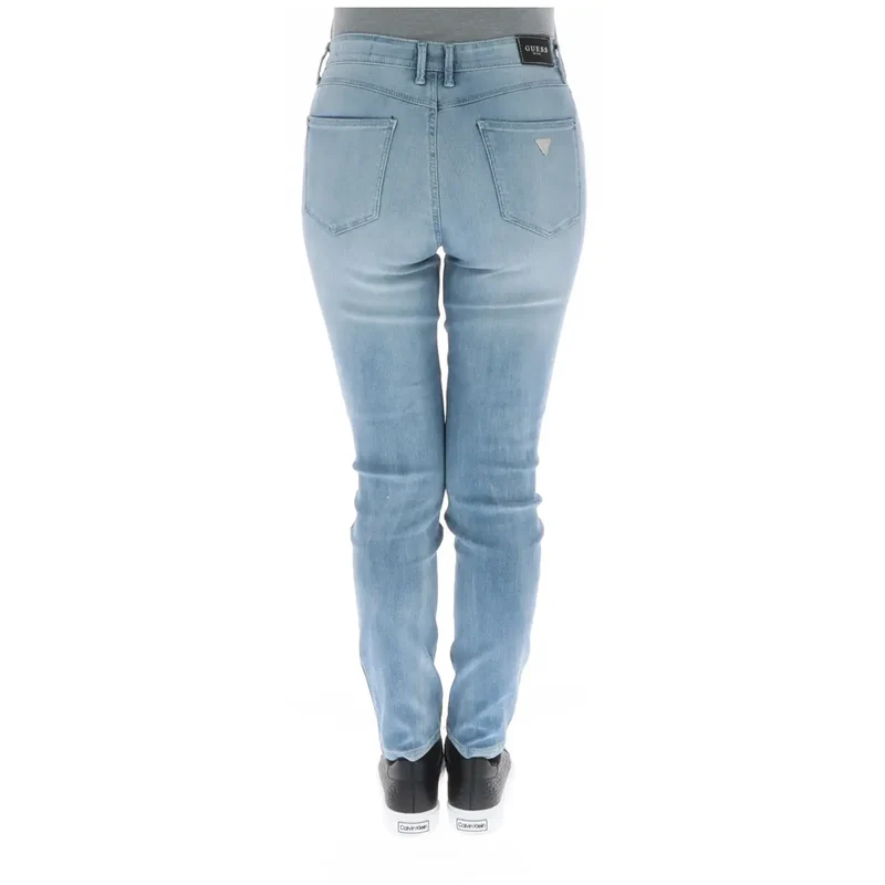 Guess Jean usé bleu clair en mélange de coton pour femme