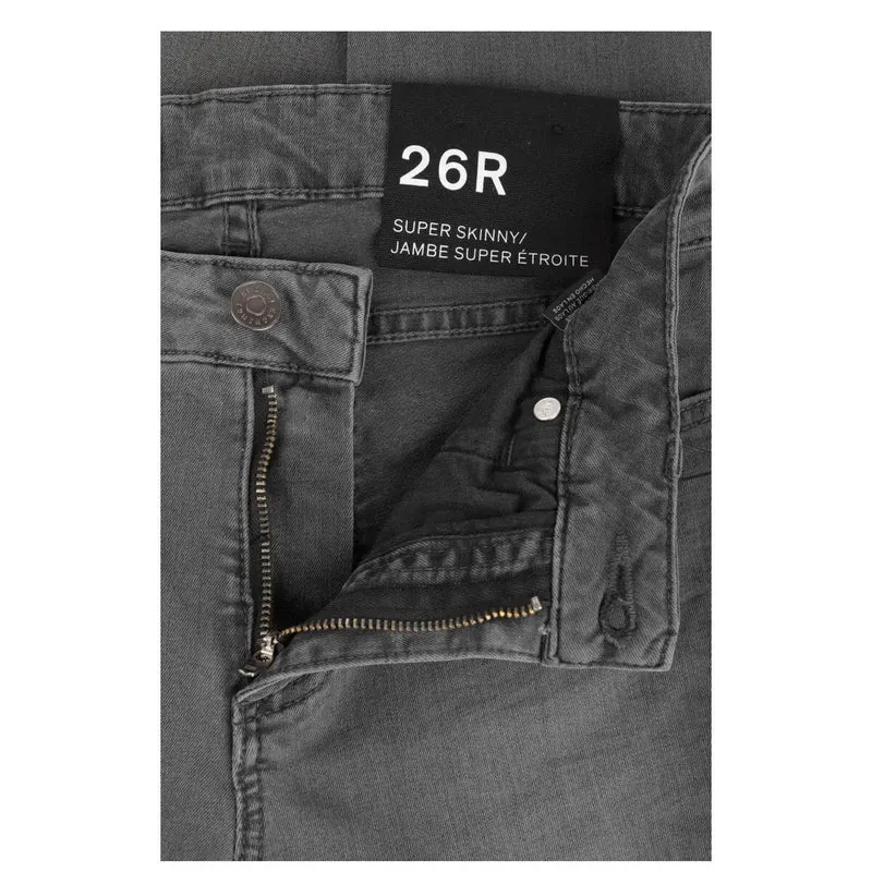 Armani Exchange Jean gris en coton pour femme, effet usé