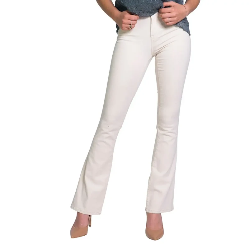 Only Jean blanc en coton stretch pour femme