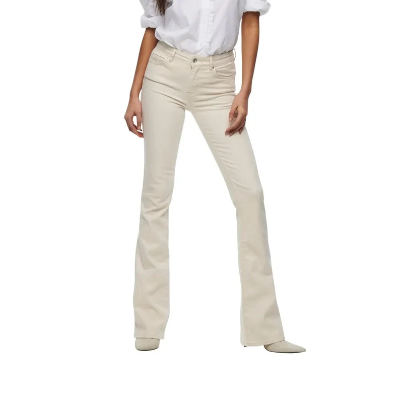 Only Jean blanc en coton stretch pour femme