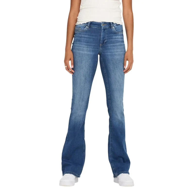 Only Jean bleu en denim pour femme, mélange de coton