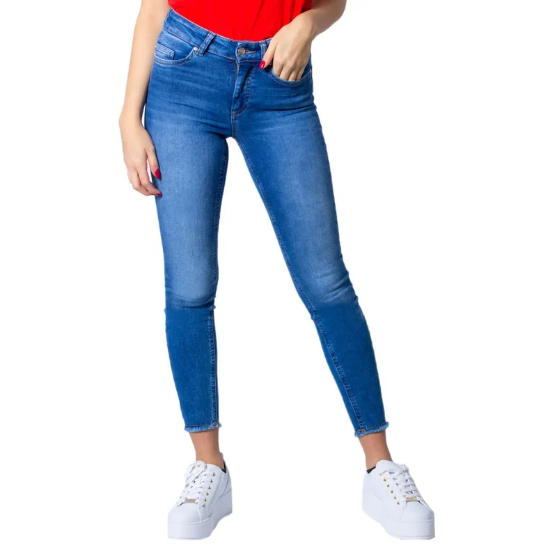 Only Jean en denim bleu pour femme, mélange de coton, style printemps