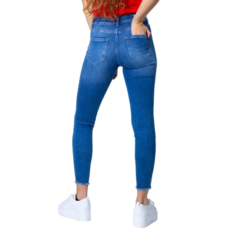 Only Jean en denim bleu pour femme, mélange de coton, style printemps