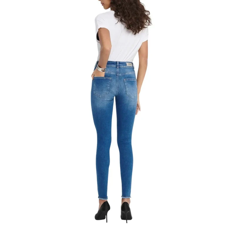 Only Jean en denim bleu pour femme, mélange de coton, style printemps