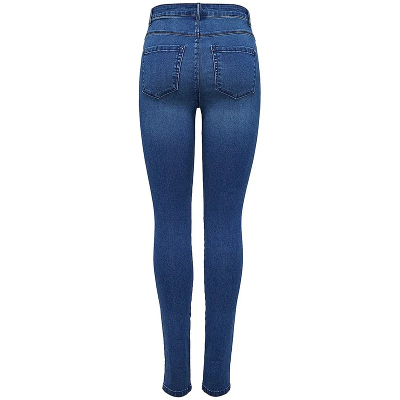 Only Jean bleu en denim pour femme, mélange de coton