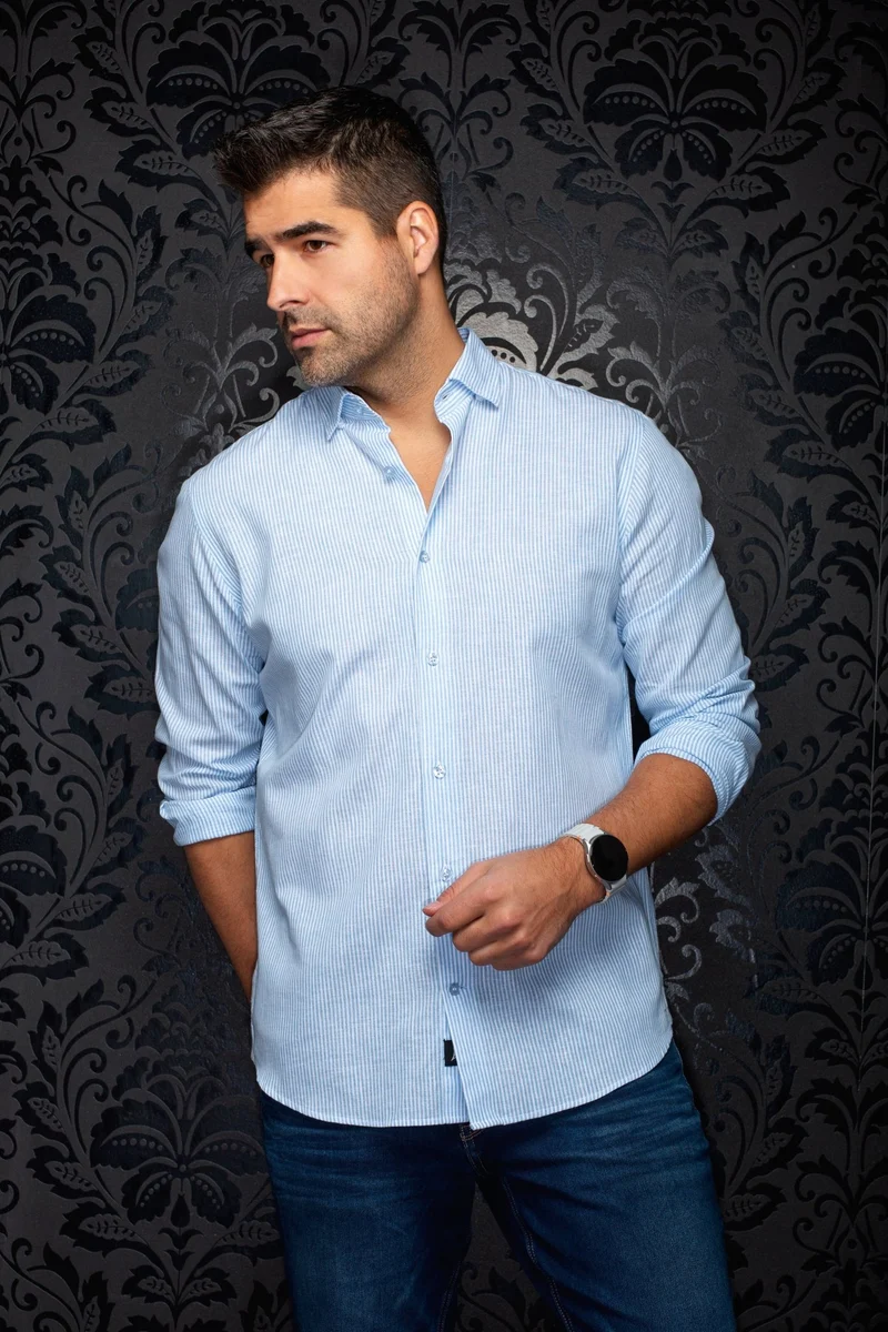 CHEMISE EN LIN | BERNAL, Cobalt
