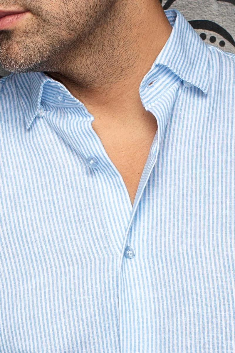 CHEMISE EN LIN | BERNAL, Cobalt
