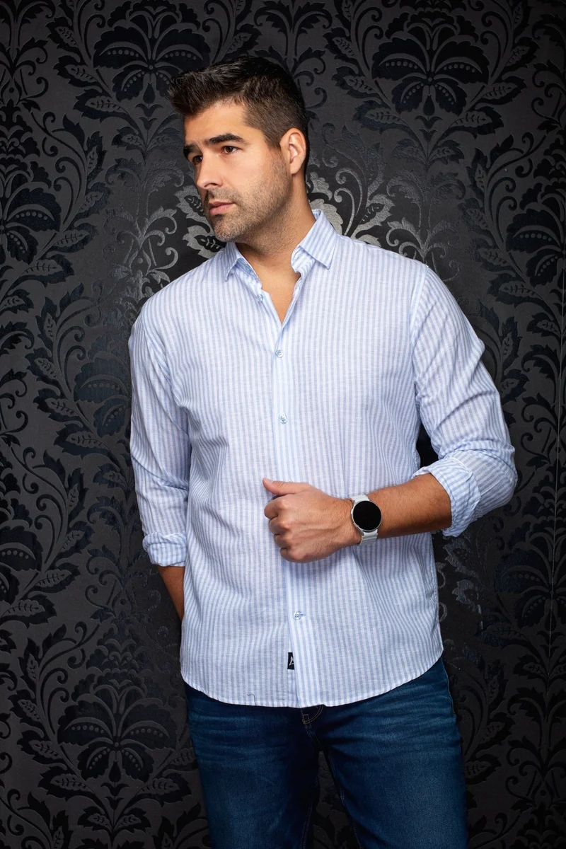 CHEMISE EN LIN | MENDELSOHN, Blue