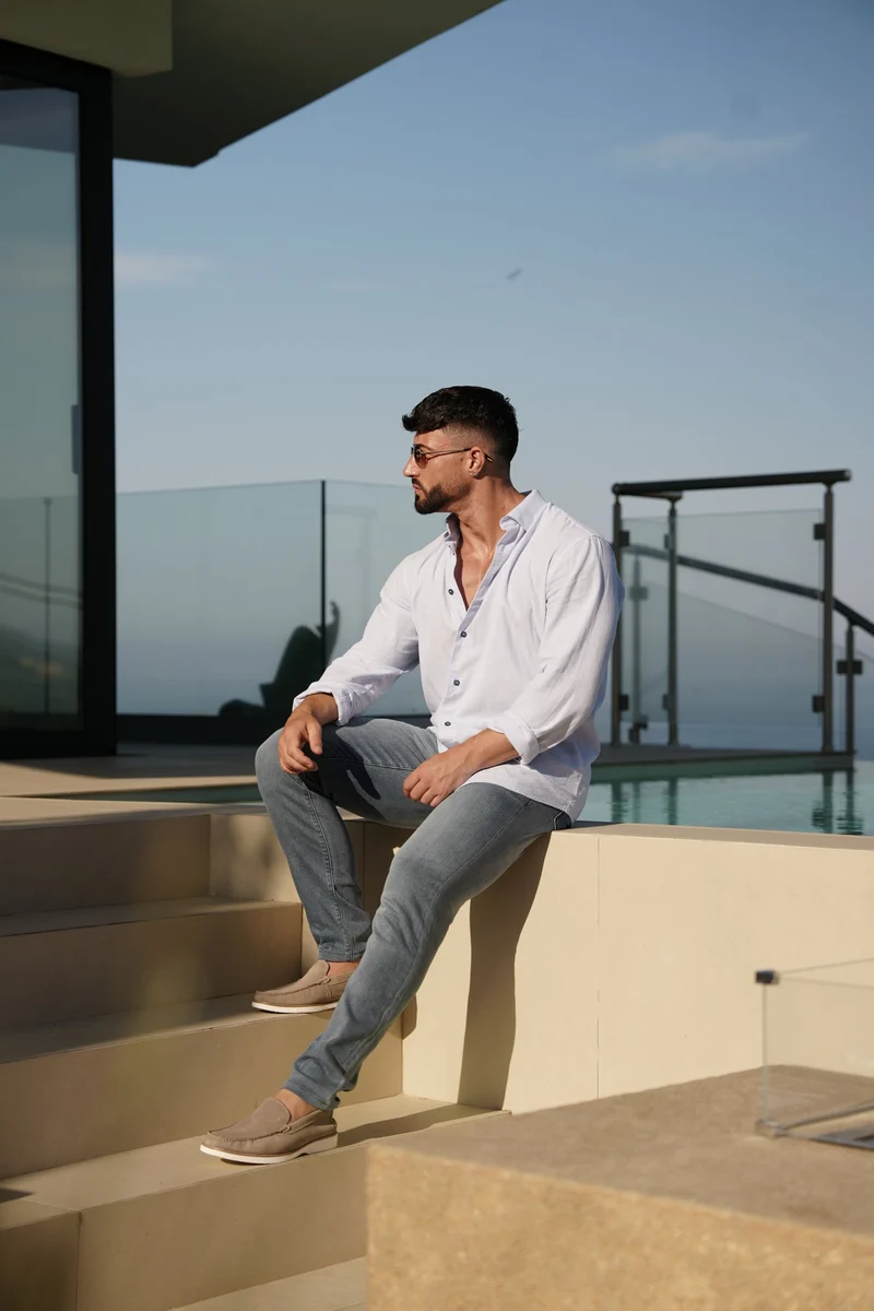 CHEMISE EN LIN | MENDELSOHN, Blue