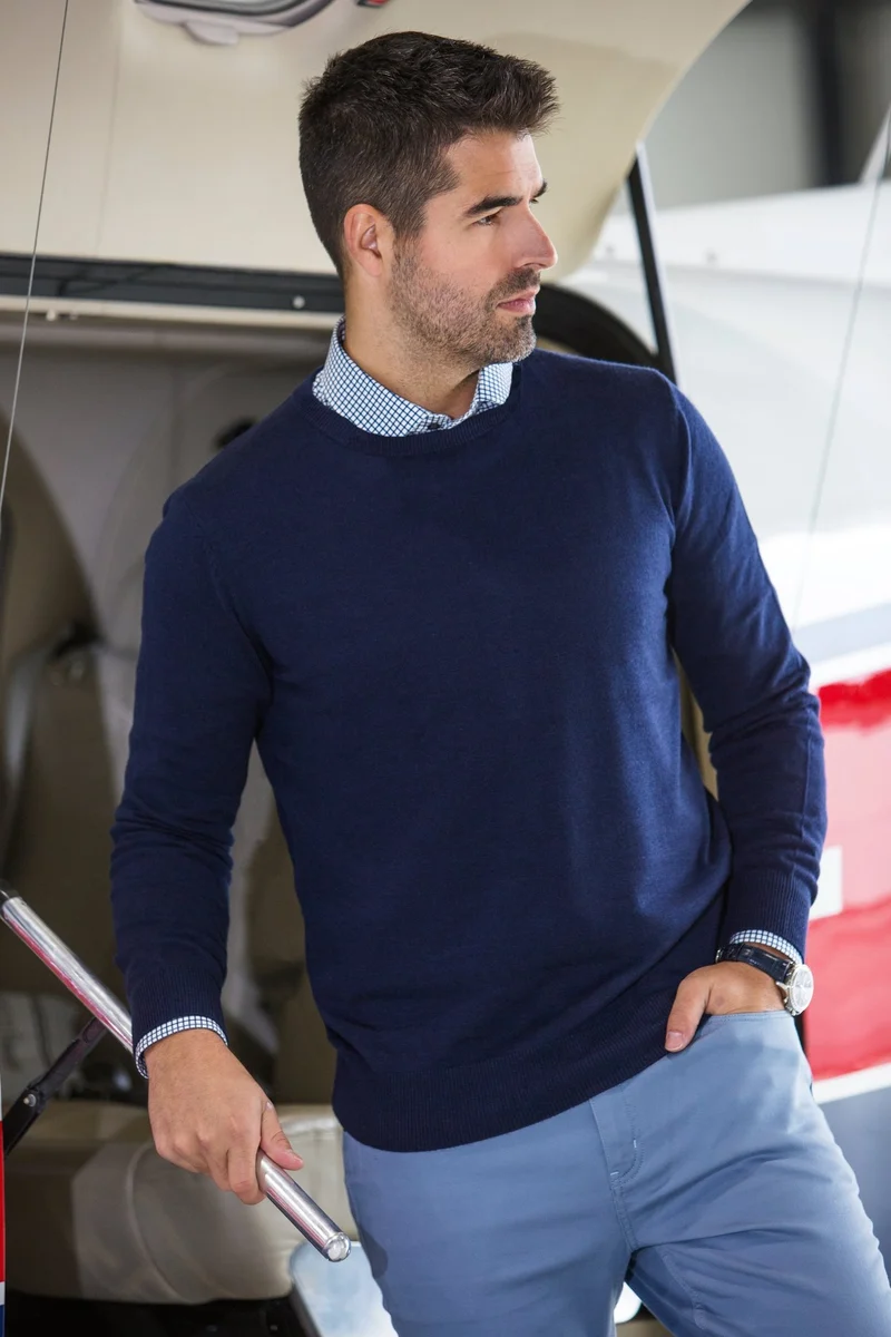CHANDAIL EN LAINE MÉRINOS | MARINI, Navy